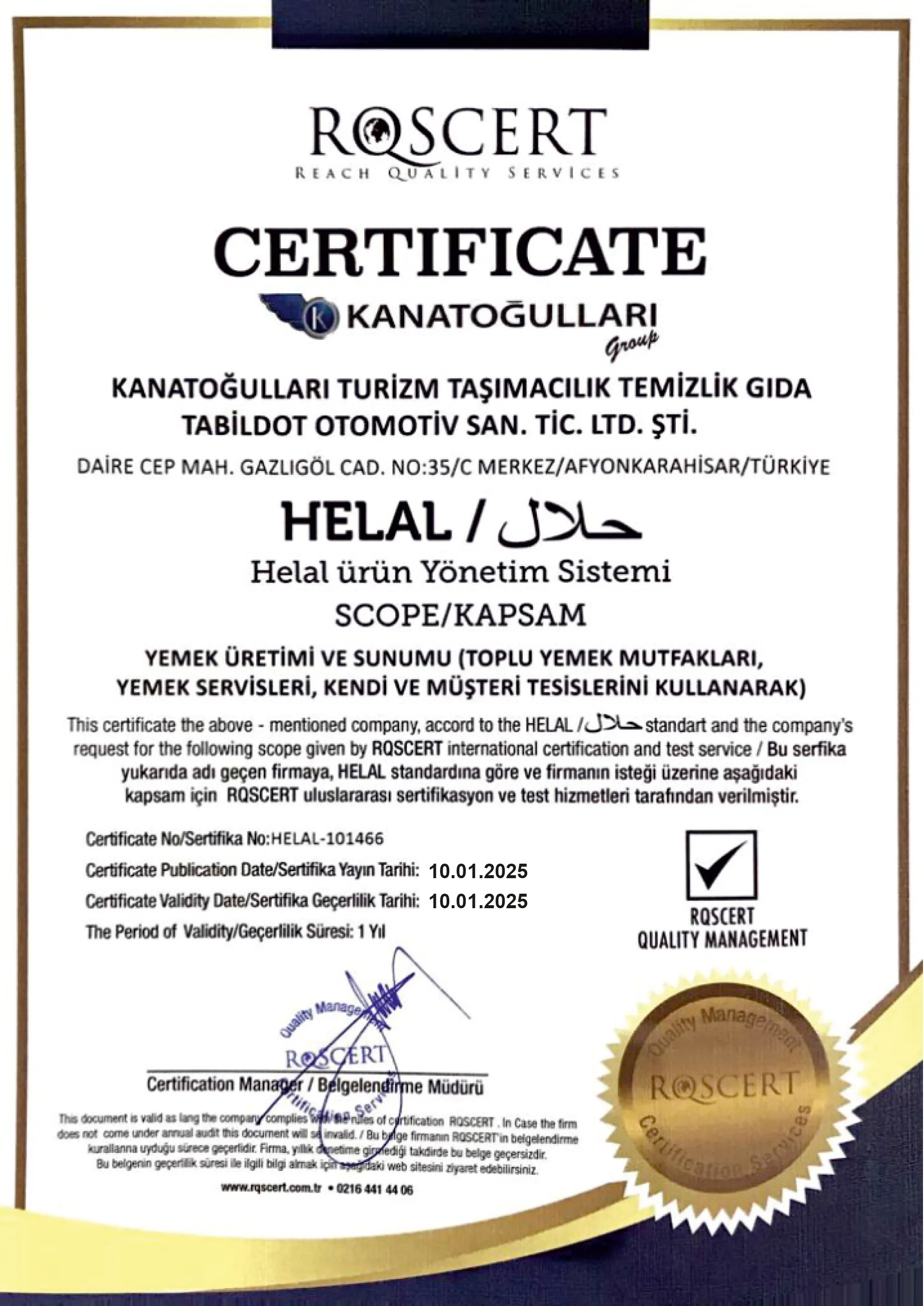 ISO Yönetim Sistemi Belgesi